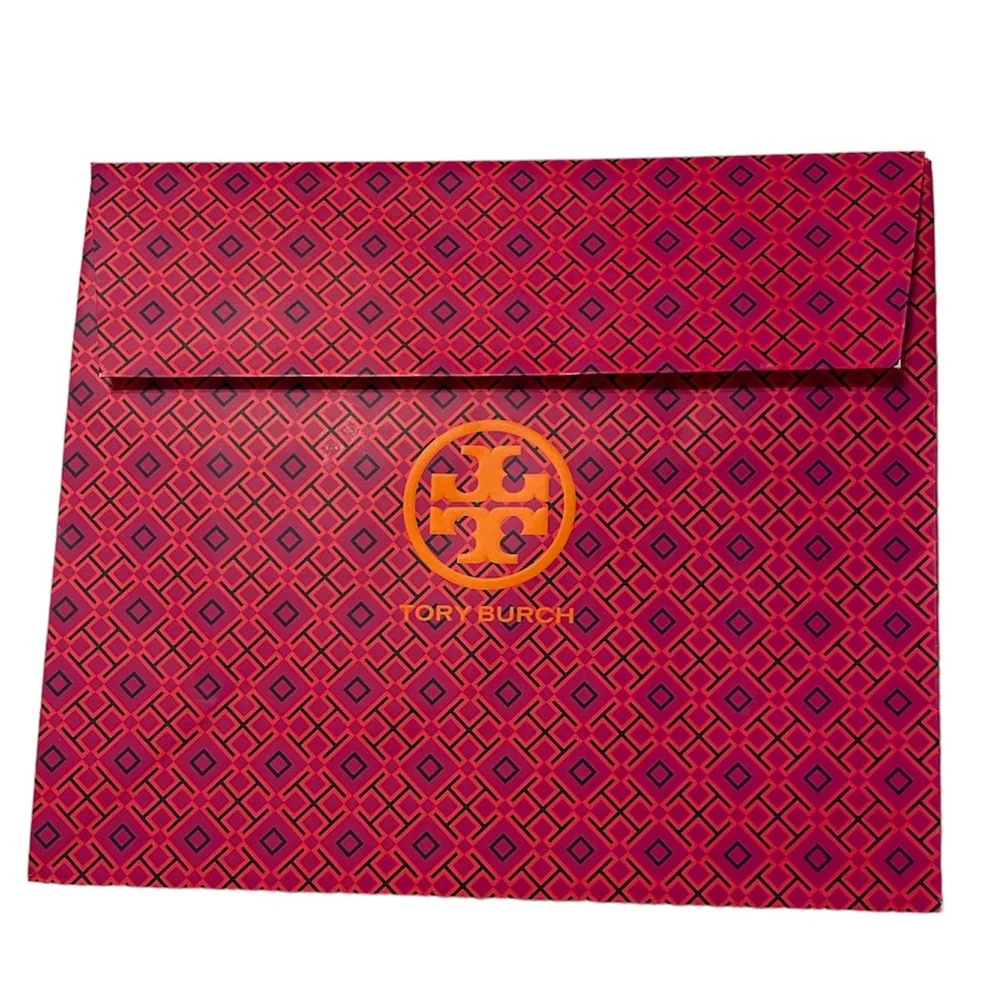 Tory Burch Pink Orange Logo Gift Envelope Medium Size Box